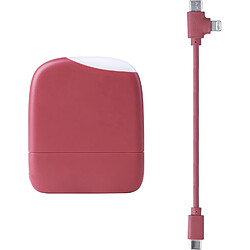 SANAG - Ice-Powerbank - Batterie Externe 5000 Mah Avec Lumière Tactile Intégrée Adaptée À Tous Les Smartphone Iphone,Samsung,Huawei,Xiaomi,Lg,Tablette En Plastique Recyclé Certifié Grs - Rouge