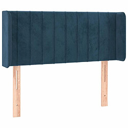 Maison Chic Tête de lit moderne avec oreilles pour chambre - Décoration de lit Bleu Foncé 83x16x78/88 cm Velours -MN60188