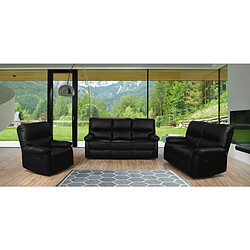 Avis Habitat Et Jardin Canapé relax Lincoln - 197 x 89 x 103 cm - 3 places - Noir