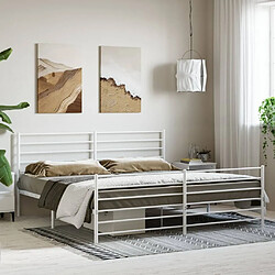 Avis Maison Chic Lit adulte - Lit simple Cadre de lit métal avec tête de lit/pied de lit,Structure du lit Contemporain pour chambre blanc 180x200cm -MN55524