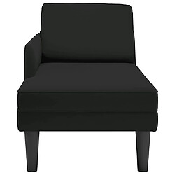 Avis vidaXL Fauteuil long avec coussin et accoudoir droit noir velours