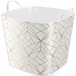 LIFE STORY Panier flexible a linge IML - 25 L - Décor Golden Lines