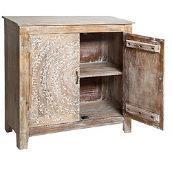 Pegane Buffet avec 2 portes en métal coloris marron - Longueur 90 x Profondeur 40 x Hauteur 90 cm