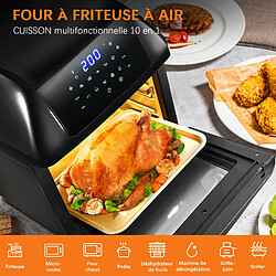 Friteuse Sans Huile 12L KILISKY, Friteuse à Air 10 en 1 Grande Capacité,avec Affichage LED, Fenêtre Visible, Plusieurs Accessoires