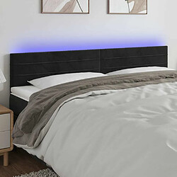 Maison Chic Tête de lit scandinave à LED,meuble de chambre Noir 160x5x78/88 cm Velours -MN70941