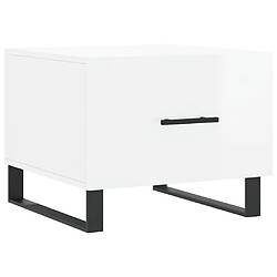 Acheter vidaXL Tables basses 2 pcs blanc brillant 50x50x40cm bois d'ingénierie