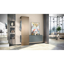 Mpc Vestiaire Gris Et Aspect Bronze (lxhxp) : 156,5 X 193 X 35