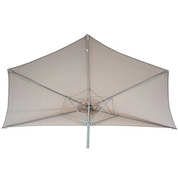 Mendler Demi-parasol aluminium Parla pour balcon ou terrasse, IP 50+, 270cm ~ crème avec pied