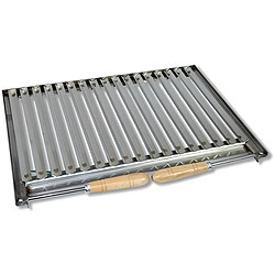 Acheter Visiodirect Support Barbecue avec tiroir et récupérateur de graisse, Bac avec Plaque pour Barbecue en Inox coloris Gris - 50 x 41 x 42cm