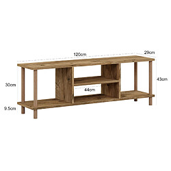 Helloshop26 Meuble TV avec espace de rangement 43 x 120 x 29 cm effet bois 03_0007885