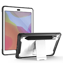 Coque en TPU anti-chute avec béquille et porte-capuchon de stylo blanc pour votre Apple iPad 10.2 (2019)