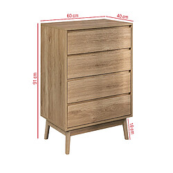 Avis Mobili Rebecca Commode 4 Tiroirs En Bois Brun Meuble De Chambre À Coucher De Style Nordique