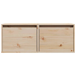 Acheter vidaXL Armoires murales 2 pcs 45x30x35 cm Bois de pin massif