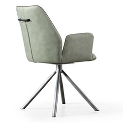 Acheter Meubler Design Chaise De Salle À Manger Pivotante Moderne En Simili Cuir Emilio - Pu Gris