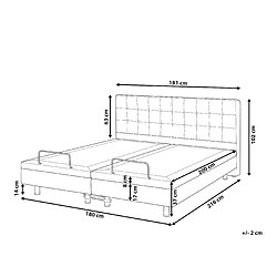 Avis Beliani Lit double ajustable en tissu beige 180 x 200 cm DUKE