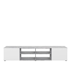 CSTORE - pilvi meuble tv - blanc et béton gris clair - l 180xp 42xh 37 cm