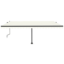 Acheter Maison Chic Auvent automatique | Store banne extérieur | Marquise avec capteur de vent et LED 500x350 cm Crème -MN61966