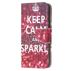 Etui en PU impression de motif de texture croisée avec sangle reste calme et pétille pour votre Samsung Galaxy A21s