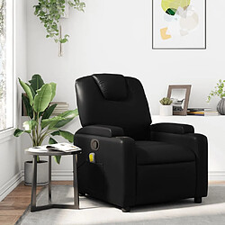 Maison Chic Fauteuil de massage inclinable,Fauteuil luxe de relaxation Noir Similicuir -MN80357