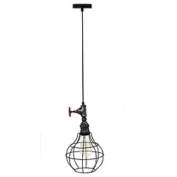 EPIKASA Suspension Pisa, Noir, Métal, 20x20x112 cm