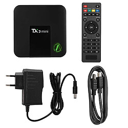 TX3 Mini Décodage vidéo IPTV HDTV Set TV Box H.265 pour Android 7.1 EU Plug 110-240V (1 + 8G)