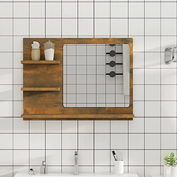 vidaXL Miroir de bain Chêne fumé 60x10,5x45 cm Bois d'ingénierie