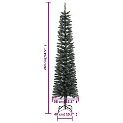 vidaXL Sapin de Noël artificiel mince avec support Vert 240 cm PVC pas cher