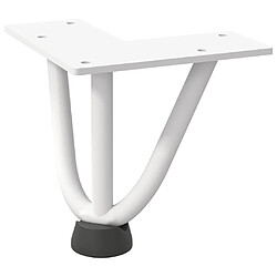 Avis vidaXL Pieds de table en forme d'épingle à cheveux 4 pcs blanc 10 cm