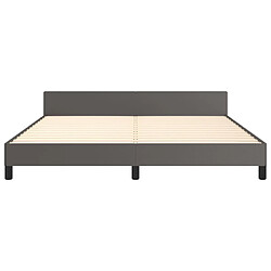 Acheter vidaXL Cadre de lit avec tête de lit sans matelas gris 160x200 cm