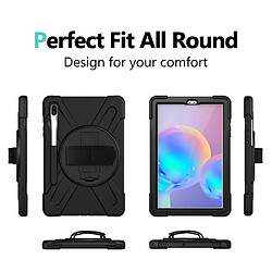 Avis Coque en TPU combo en forme de x avec béquille et dragonne noir pour votre Samsung Galaxy Tab S6 SM-T860 (Wi-Fi)/T865 (LTE)