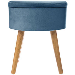 Atmosphera, Createur D'Interieur Tabouret coffre en velours Tess - H. 44 cm - Bleu foncé