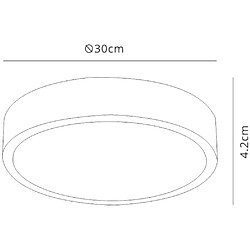 Inspired LED 30cm rond, Downlight monté en surface, 30W, 4000K, 2700lm, blanc mat, acrylique givré