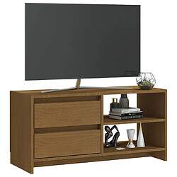 Avis vidaXL Meuble TV Marron miel 80x31x39 cm Bois de pin massif