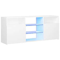 vidaXL Meuble TV avec lumières LED blanc 120x30x50 cm