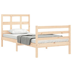 Avis vidaXL Cadre de lit sans matelas 90x200 cm bois massif