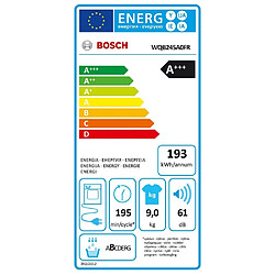 Sèche-linge pompe à chaleur avec condenseur 60cm 9kg - WQB245A0FR - BOSCH