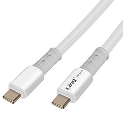 LinQ Câble USB-C 60W Charge Rapide pour MacBook et Smartphone 1.2m Blanc