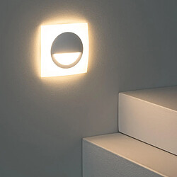 Ledkia Balise LED 3W Encastrable au Mur Carrée Occulare Blanche Blanc neutre 4000K pas cher