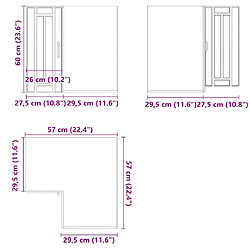 vidaXL Armoire d'angle murale de cuisine Lucca blanc bois d'ingénierie pas cher