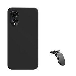 Kit SuppOrt Magnétique L Safe Driving Voiture + Étui Silicone Liquide Phonecare pour Oppo A78 4G - Noir