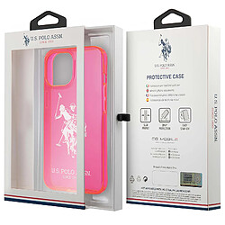 Us Polo U.S Polo Coque pour iPhone 13 Pro Big Horse Antichoc Bords Surélevés Rose pas cher