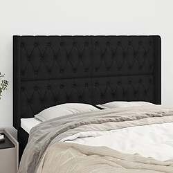 vidaXL Tête de lit avec oreilles Noir 147x16x118/128 cm Tissu