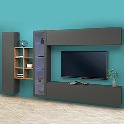 Ahd Amazing Home Design Loane RT Meuble TV suspendu moderne armoire et bibliothèque