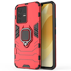 Coque en TPU antichoc, flexible avec béquille, rouge pour votre Vivo S12