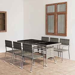 Maison Chic Jeu à dîner de jardin 7 pcs,Mobilier de salle à manger d'extérieur,Meuble à dîner Résine tressée Anthracite et gris -GKD665344