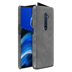 Avizar Coque Oppo Reno 2 Aspect Cuir Effet Vintage Protection Rigide et Fine gris