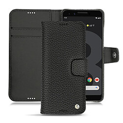 Housse cuir Google Pixel 3 - Rabat portefeuille - Ebène ( Noir / Black ) - NOREVE