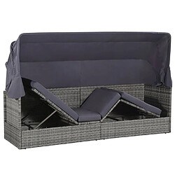 Acheter Helloshop26 Lit de Jardin avec Auvent - Gris