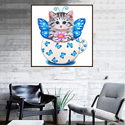 dessin animé chat diy 5d diamant broderie peinture point de croix kit décor bleu