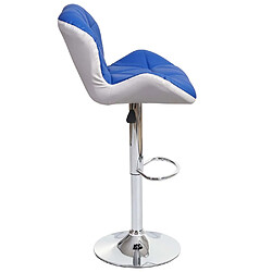 Avis Mendler 2x Tabouret de bar HWC-A92, tabouret pour comptoir, réglable en hauteur, similicuir ~ bleu